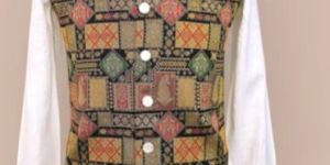 Multicolor Brocade Fabricated Men Waistcoat