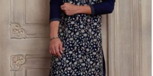 Silk Blue Men Kurta Set