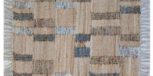 Multicolor Rectangular Flat Weave Jute Rug
