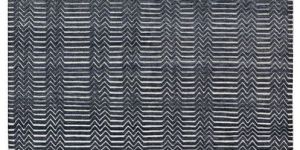 Navy Blue Rectangular Hand Knotted Rug