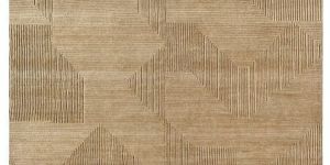 Woolen Beige Hand Knotted Rug