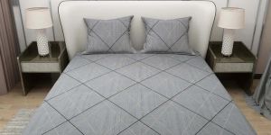 Printed Cross Design Bedsheet With Pillow Covers