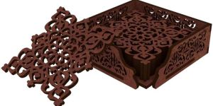 Wooden Decorative Coaster Set