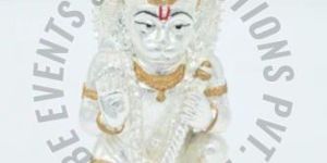 Silver Plated Resin Hanuman Statue