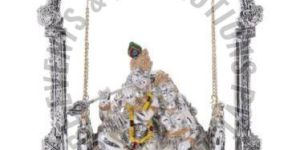 Silver Plated Resin Krishna Swing Statue