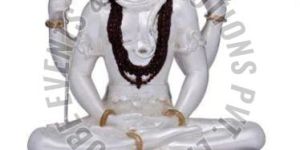 Silver Plated Resin Meditating Shiva Statue