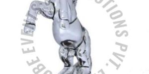 Silver Plated Resin Standing Horse Statue