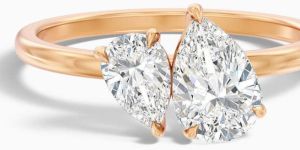 Toi Et Moi Pear Cut Lab Grown Diamond Engagement Ring