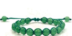 Two-Sided Hand-Knotted, Natural 8mm Green Jade Gemstones Fashion Healing Macrame Bracelet