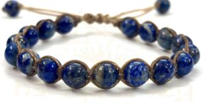 Two-Sided Hand-Knotted, Natural 8mm Lapis Lazuli Gemstones Fashion Healing Macrame Bracelet