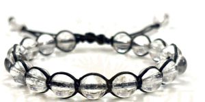 Two-Sided Hand-Knotted, Natural & High Grade 8mm Clear Quartz Healing Fashion Macrame Bracelet