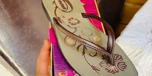 Ladies Designer Brown Flip Flop Slipper