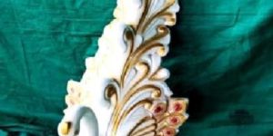 White Fiber Peacock Statues