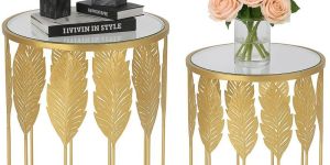 Metal Side Table with Marble / Glass Top