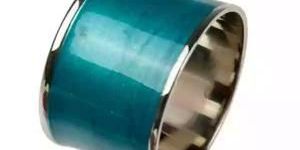 Vibrant Teal Enamel Napkin Ring
