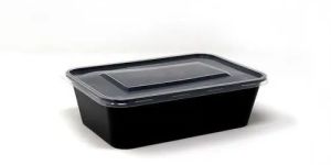 Rectangular 650ml Plastic Black Container