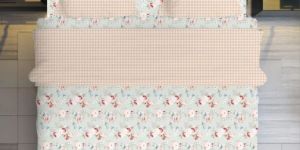 Super Soft Polycotton Printed King Size Bed Sheet Set with Pillow Covers