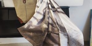 Neutral Abstract Print Art Silk Scarf