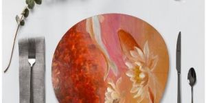 Sunset Lotus Abstract Table Placemat