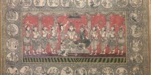 traditional indian narrative folk art painting