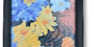 Vibrant Abstract Floral Wooden Photo Frame