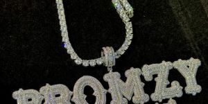 Promzy Dace Silver Iced Out Pendant