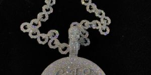 Round Silver Moissainate Pendant