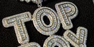 Top Boy Letter Iced Out Silver Plated Pendant