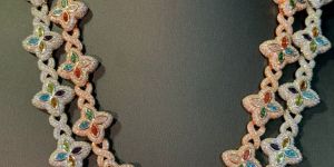 Vvs Moissanite Twisted Multi Colored Silver Necklace