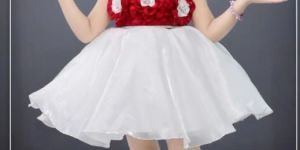 Girls Baby Pink Party Wear Frock