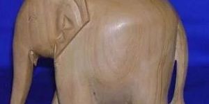 Wooden Plain Elephant Statue
