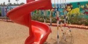 Red FRP Single Playground Slide