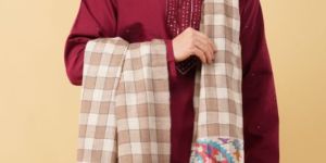 Mens Check Palla Pashmina Shawl