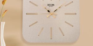 Soft Ivory Modern Square Timepiece Wall Clock