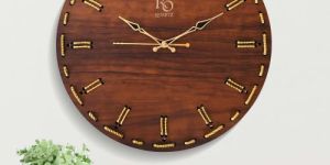 The Heritage Handcrafted Shadow Dual-Line Golden Tarkashi Silent Mariner Chronometer Wall Clock