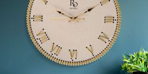 The Ivory Grand Heritage Clock Golden Tarkashi Silent Mariner's Knot Chronometer Wall Clock