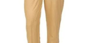 Ladies Plain Beige Cotton Pant