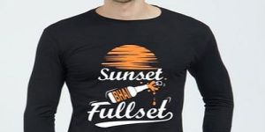 Mens Cotton Printed Full Sleeve T-Shirt