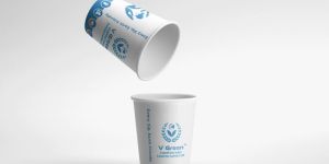 Blue & White Bio Compostable Paper Cup