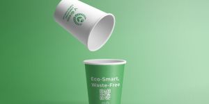 green white bio compostable paper cup