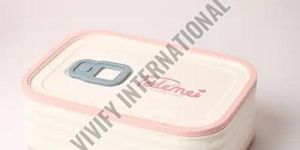 White and Pink Plastic Lunch Box