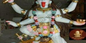 goddess painted white marble kali mata statue