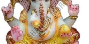 Polished Ganpati Marble Statue