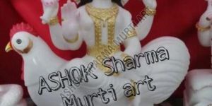 White Marble Murga Chadi Mata Statue
