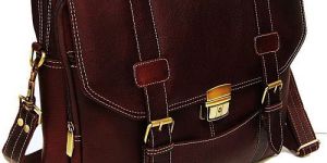 Unisex Brown Leather Laptop Bag