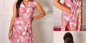 Ladies Pink Printed Kurta Pant Set