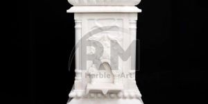 White Carving Marble Tulsi Pot
