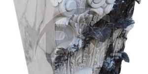 White Marble Garden Pedestal Sink