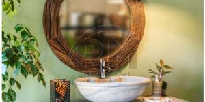 White Marble Round Table Top Wash Basin