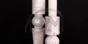 White Round Marble Candle Holders, For Decoration